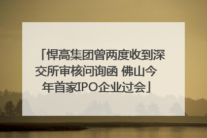 悍高集团曾两度收到深交所审核问询函 佛山今年首家IPO企业过会