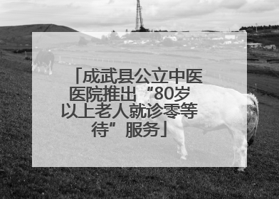 成武县公立中医医院推出“80岁以上老人就诊零等待”服务