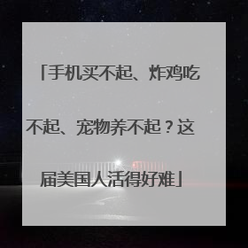 手机买不起、炸鸡吃不起、宠物养不起？这届美国人活得好难