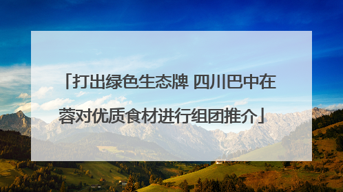 打出绿色生态牌 四川巴中在蓉对优质食材进行组团推介