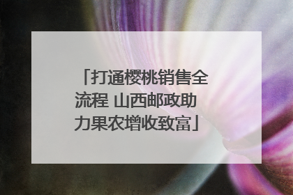 打通樱桃销售全流程 山西邮政助力果农增收致富