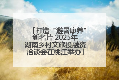 打造“避暑康养”新名片 2025年湖南乡村文旅投融资洽谈会在桃江举办
