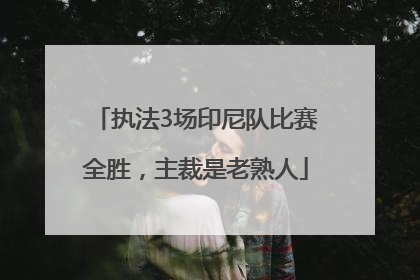 执法3场印尼队比赛全胜，主裁是老熟人