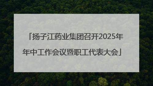 扬子江药业集团召开2025年年中工作会议暨职工代表大会