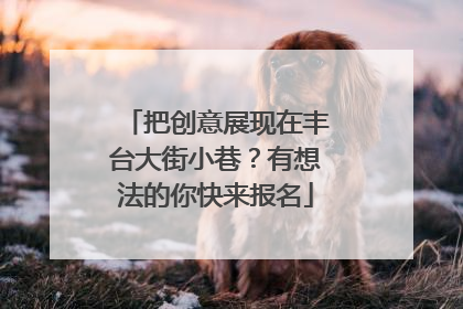 把创意展现在丰台大街小巷？有想法的你快来报名