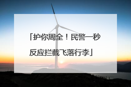 护你周全！民警一秒反应拦截飞落行李