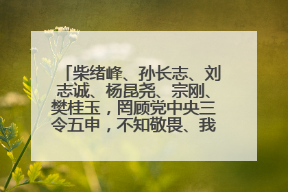 柴绪峰、孙长志、刘志诚、杨昆尧、宗刚、樊桂玉，罔顾党中央三令五申，不知敬畏、我行我素、肆意妄为！
