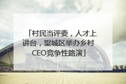 村民当评委，人才上讲台，望城区举办乡村CEO竞争性路演