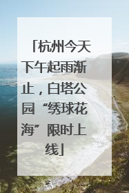 杭州今天下午起雨渐止，白塔公园“绣球花海”限时上线