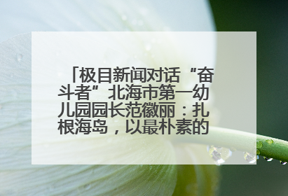 极目新闻对话“奋斗者”北海市第一幼儿园园长范徽丽：扎根海岛，以最朴素的爱践行教育的梦想