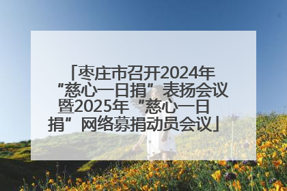 枣庄市召开2024年“慈心一日捐”表扬会议暨2025年“慈心一日捐”网络募捐动员会议