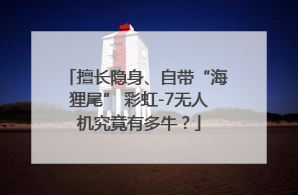 擅长隐身、自带“海狸尾” 彩虹-7无人机究竟有多牛？