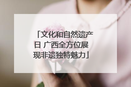 文化和自然遗产日 广西全方位展现非遗独特魅力