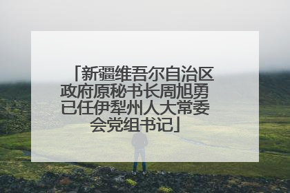 新疆维吾尔自治区政府原秘书长周旭勇已任伊犁州人大常委会党组书记