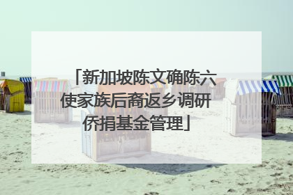 新加坡陈文确陈六使家族后裔返乡调研侨捐基金管理