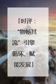 时评：“物畅其流”引擎循环、赋能发展