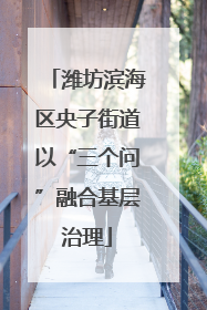 潍坊滨海区央子街道以“三个问”融合基层治理