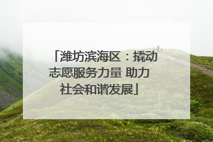 潍坊滨海区：撬动志愿服务力量 助力社会和谐发展