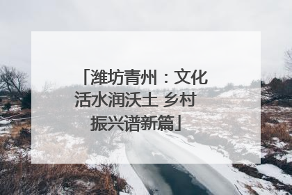 潍坊青州：文化活水润沃土 乡村振兴谱新篇