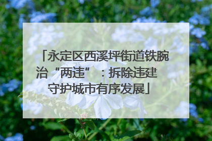 永定区西溪坪街道铁腕治“两违”：拆除违建 守护城市有序发展