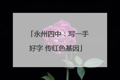 永州四中：写一手好字 传红色基因