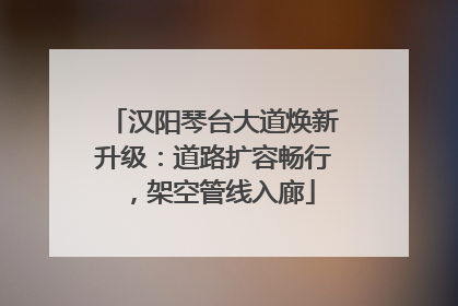 汉阳琴台大道焕新升级：道路扩容畅行，架空管线入廊