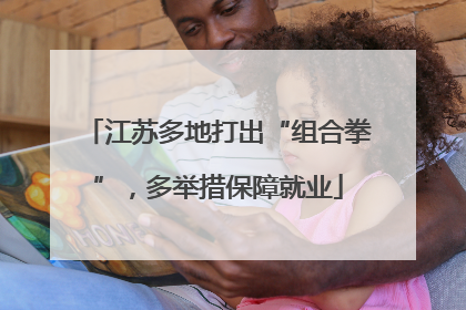 江苏多地打出“组合拳”，多举措保障就业
