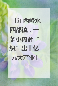 江西修水四都镇：一条小内裤“织”出十亿元大产业