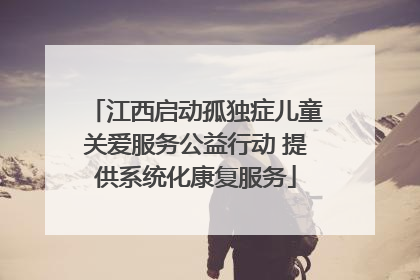 江西启动孤独症儿童关爱服务公益行动 提供系统化康复服务