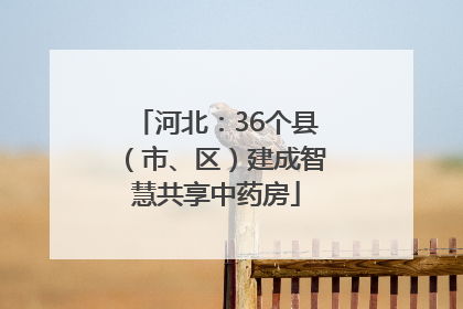 河北：36个县（市、区）建成智慧共享中药房