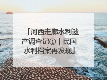 河西走廊水利遗产调查记①｜民国水利档案再发现
