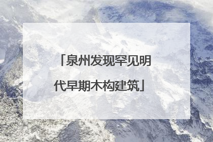泉州发现罕见明代早期木构建筑