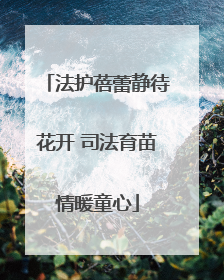 法护蓓蕾静待花开 司法育苗情暖童心