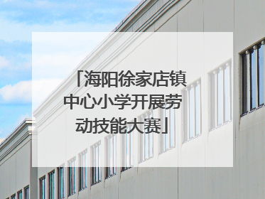 海阳徐家店镇中心小学开展劳动技能大赛