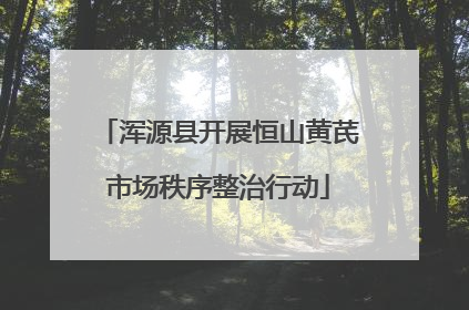 浑源县开展恒山黄芪市场秩序整治行动