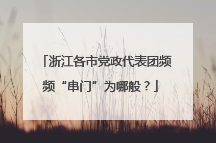 浙江各市党政代表团频频“串门”为哪般？