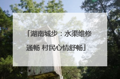 湖南城步：水渠维修通畅 村民心情舒畅