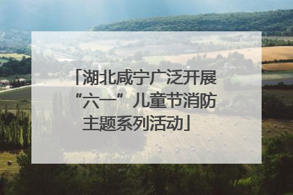 湖北咸宁广泛开展“六一”儿童节消防主题系列活动