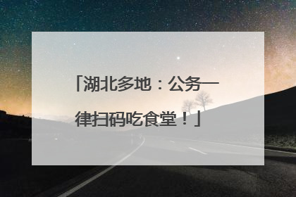 湖北多地：公务一律扫码吃食堂！