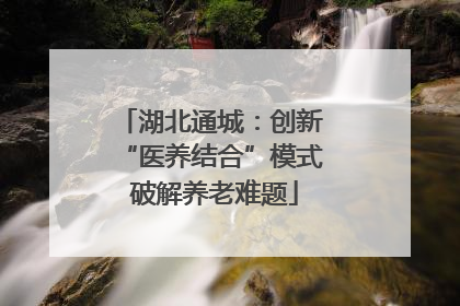 湖北通城：创新 “医养结合”模式 破解养老难题