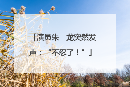 演员朱一龙突然发声：“不忍了！”