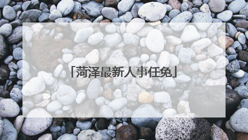 菏泽最新人事任免