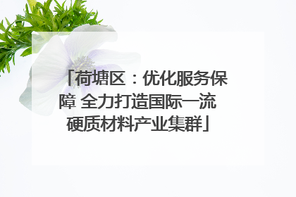 荷塘区：优化服务保障 全力打造国际一流硬质材料产业集群