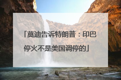 莫迪告诉特朗普：印巴停火不是美国调停的