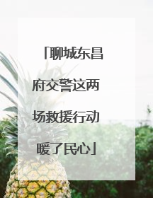 聊城东昌府交警这两场救援行动暖了民心