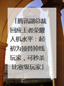 腾讯副总裁回应王者荣耀人机水平：起初为顶替掉线玩家，可秒杀比赛级玩家
