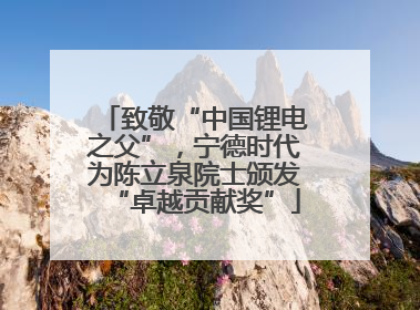 致敬“中国锂电之父”，宁德时代为陈立泉院士颁发“卓越贡献奖”