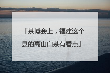 茶博会上，福建这个县的高山白茶有看点