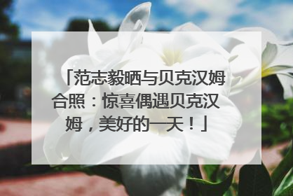 范志毅晒与贝克汉姆合照：惊喜偶遇贝克汉姆，美好的一天！