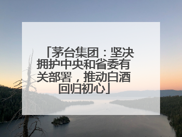 茅台集团：坚决拥护中央和省委有关部署，推动白酒回归初心